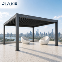 Pergola en aluminium Jiake 6063-T5 avec toit à lames orientables rétractables pour villa, terrasse, patio, jardin, gazebo, pavillon extérieur