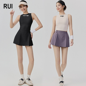 RUIQUIWN 2026 OEM Conjunto de Falda Deportiva Transpirable y Top para Gimnasio, Faldas Plisadas para Mujer, Ropa para Pilates, Tenis y Yoga - Product Image 1