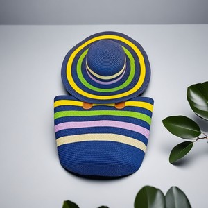 Custom LOGO Pattern Women's Fashion French Seaside Shoulder Straw Hat Woven Tote <strong>Bag</strong> with Zipper for Beach Holiday Summer - Product Image 5