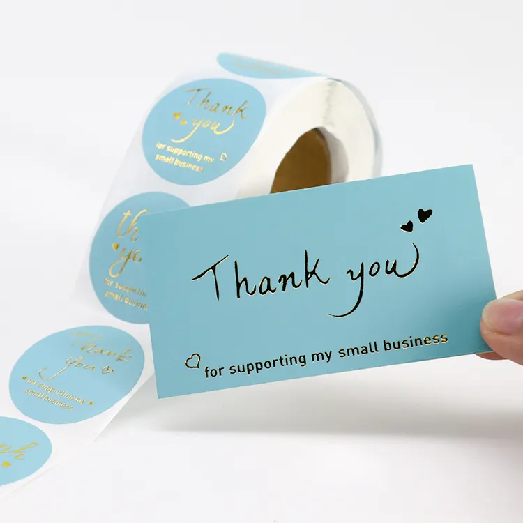 Benutzer definierte bunte Papier danke Karte danke Aufkleber und Karten für kleine Unternehmen