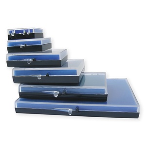 Boîte de présentation professionnelle S212C en verre pour diamants en vrac, étui de rangement métallique haut de gamme pour pierres précieuses avec insert en mousse réversible - Product Image 1