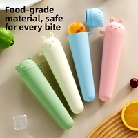 Moule à glace et sucettes glacées en PP+TPE de qualité alimentaire, motif animaux de dessin animé (lapin, ours), série JW660, vente en gros JOOHUB