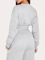 Ensemble 2 pièces de haute qualité pour femmes, en molleton doux et coton éponge, avec col montant, vente en gros, vêtements de détente pour femmes