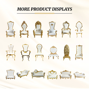 Chaises Trônes Roi et Reine Faits Main Blancs Thème Lion, Mobilier d'Événement de Luxe Moderne et Tendance Automne 2026 pour Mariages, Villas, Banquets, Parcs - Product Image 3