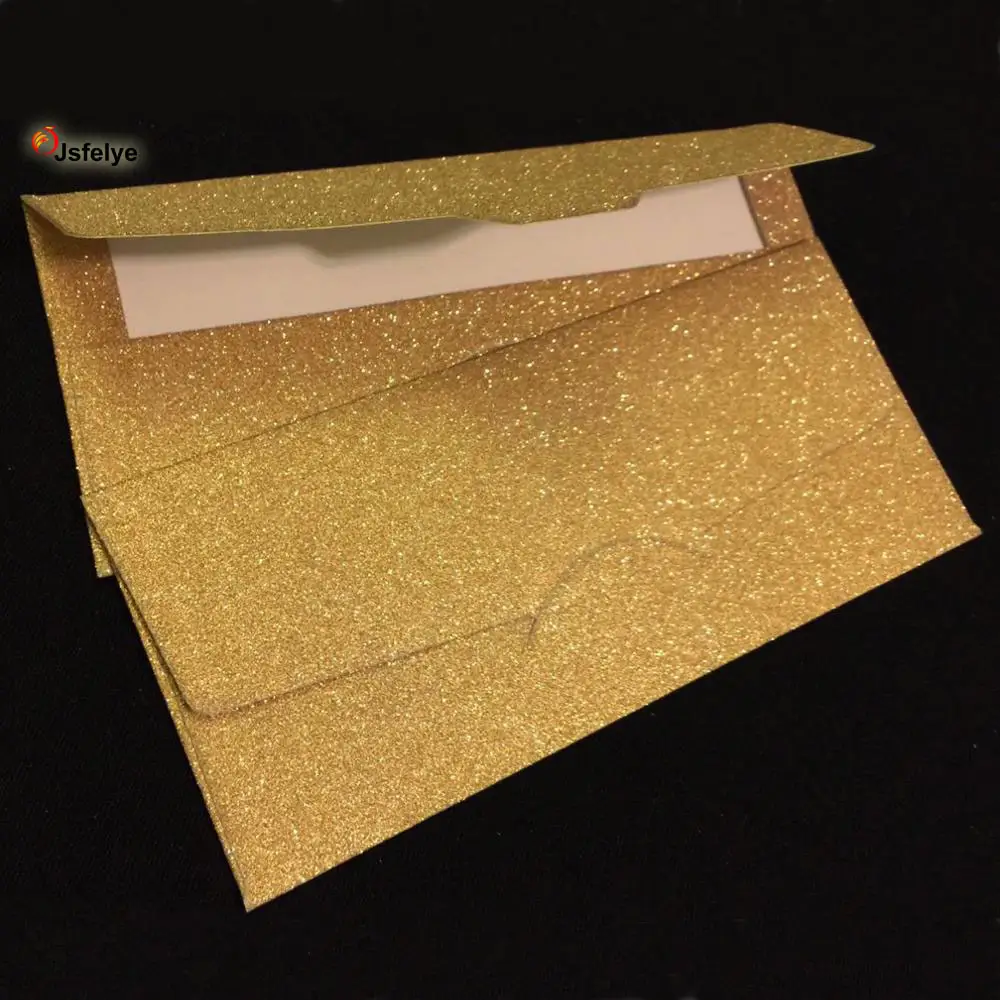 Sparkling Gold Glitter Bruiloft Nodigt Geld Gift Envelop Kerst Cash Wallet