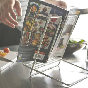 LH-109 ชั้นวางนิตยสารตั้งโต๊ะเหล็ก ที่ใส่สูตรอาหารแบบพับได้ สีดำ สีขาว ชั้นวางหนังสืออเนกประสงค์ ชั้นวางโชว์ - Product Image 5