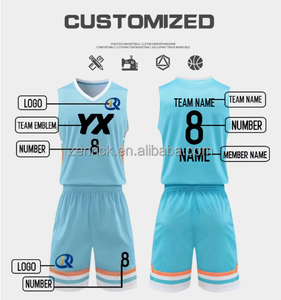 Seragam Basket Cetak Bolak-Balik Set <span class=keywords><strong>2</strong></span> Potong Bahan Bernapas Desain Unik Unisex 100% Poliester - Product Image 3