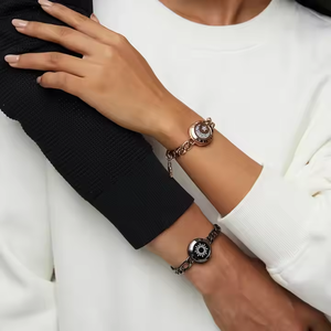 Proveedor de Pulseras Inteligentes <span class=keywords><strong>Totwoo</strong></span> de Lujo Chapadas en Oro, Venta al por Mayor de Brazaletes de Acero Inoxidable con Tacto de Amor, Regalo para Aniversario - Product Image 5