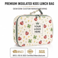 Sac isotherme pour tout-petits en tissu personnalisé de qualité supérieure, facile à nettoyer, avec clip de fixation facile, poche intérieure zippée, pour étudiants, pique-nique en plein air
