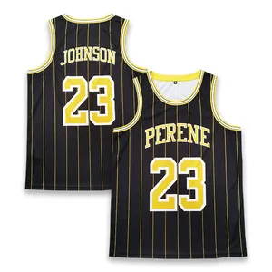 Basketball Jersey Custom Sublimation Print Strip Breathable And Sweat-Wicking Men Basketball Shirts