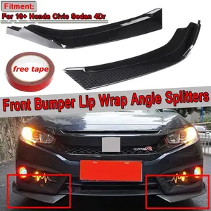 2 piezas Protector universal de labio divisor de parachoques delantero para Honda Civic Sedán 4 puertas 2016 2017 2018 - Product Image 1