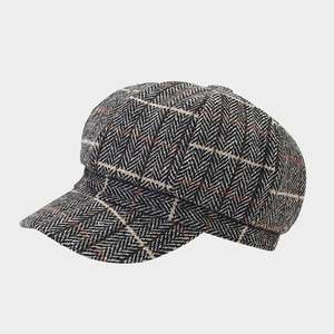 Boina Clásica Británica Retro a Cuadros para Mujer, Otoño-Invierno, Diseño Casual con Visera de Pico de Pato, para Uso Diario al Aire Libre - Product Image 5