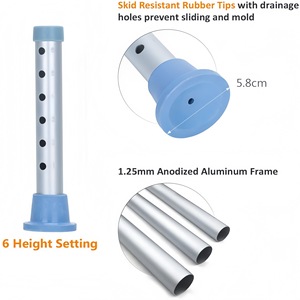 Tabouret de douche réglable en alliage d'aluminium avec siège pivotant pour personnes âgées et handicapées, équipement de sécurité pour salle de bain 32x32cm - Product Image 3