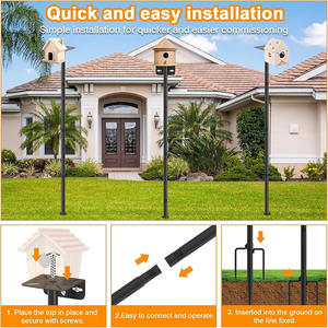 Регулируемая опора для птичьего домика JH-Mech, 80 дюймов, универсальная опора для кормушек для птиц, простая установка, опора для кормушек из углеродистой стали - Product Image 3