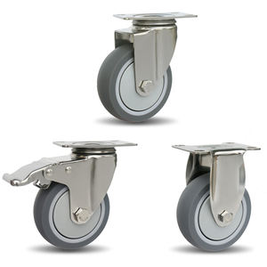 Castores de aço inoxidável médios resistentes da roda, 3 4 5 polegadas, tpr - Product Image 6