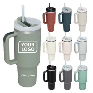 40Oz Phiêu Lưu Quencher Cách Điện Thép Không Gỉ Tumbler Tái Sử Dụng Cắm Trại Bia Cốc Cốc Với Xử Lý Và Nắp Hình Dạng Hình Trụ