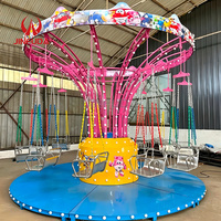 Manège à chaises volantes sur le thème des clowns avec lumières LED colorées, équipement d'amusement pour parcs d'attractions et carnavals