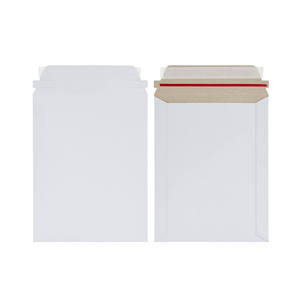 <span class=keywords><strong>Enveloppes</strong></span> rigides personnalisées avec logo, en carton, avec ruban adhésif double face et bande rouge facile pour l'expédition - Product Image 3