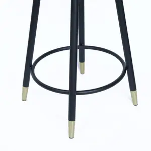 Velvet Luxury High Bar Stool Pink Eu With Back And Exquisite Metal Legs