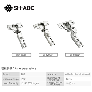 Bisagra de gabinete de cierre suave de 35 mm con dos vías de ajuste de fuerza, de inserción completa o media, para puertas de armario - Product Image 5