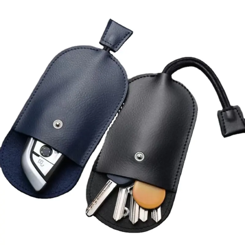 Promosyon PU deri araba anahtar çantası ve çanta cüzdan bulucu Fob anahtarlık arabalar için özelleştirilebilir anahtarlık