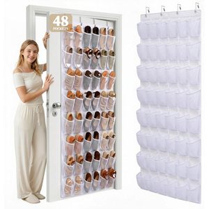 48 Pocket Over The Door <b>Shoe</b> Organizer Mesh Hanging Rack For Sneakers <b>Storage</b> 6 Column Heavy Duty - Product Image 1