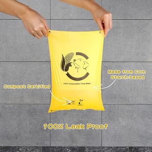 270 sacs à déchets compostables pour déchets de chien, écologiques et étanches, à ouverture facile, non parfumés, jaune maïs - Product Image 4