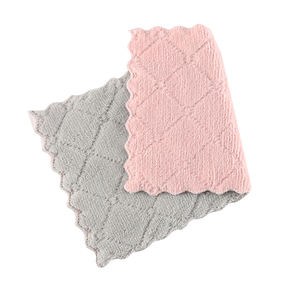 Chiffons de cuisine réutilisables en microfibre 27*16cm, serviettes absorbantes en microfibre corail pour le nettoyage sanitaire - Product Image 5