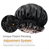 QINGYAN Bonnet Tendance pour Femme, Bonnets de Nuit en Satin pour Femmes, Logo Personnalisé, Lien Réglable, Grandes Boucles