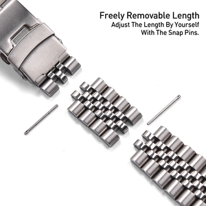 Bracelet de montre JAETIUM en acier inoxydable Jubilee 20 mm 22 mm avec fermoir pliant de sécurité - Product Image 4