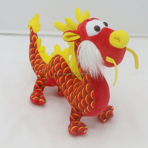 Regalo de recuerdo de chino dragón de peluche juguetes de peluche suave al por mayor rojo verde dragón de peluche de juguete - Product Image 2