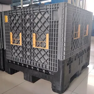 collapsible transport pallet container bulk plastic shipping crate for industrial