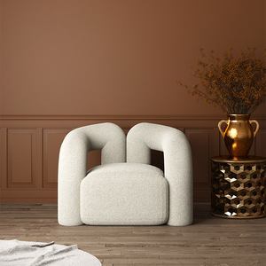 Silla de Espera Moderna Curva de Tela, Ovalada, Cómoda, para Uso Comercial - Product Image 1
