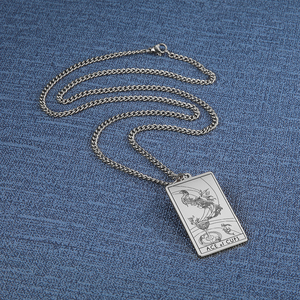 Cartes <span class=keywords><strong>de</strong></span> <span class=keywords><strong>Tarot</strong></span> Vintage à la mode pour hommes, collier avec pendentif <span class=keywords><strong>de</strong></span> cartes <span class=keywords><strong>de</strong></span> <span class=keywords><strong>Tarot</strong></span> The Major arplastique, bijoux en acier inoxydable, - Product Image 2