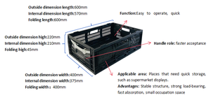 Caisse en PP pliable et empilable conforme aux normes européennes pour entrepôt, intérieur lisse pour éviter les dommages aux produits, conteneur pliable prêt à l'emploi (<span class=keywords><strong>RPC</strong></span>) - Product Image 6