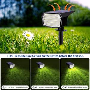 Projecteurs solaires étanches IP65 super lumineux, 3 modes d'éclairage, 65 LED, projecteurs solaires muraux, éclairage extérieur pour paysage extérieur - Product Image 3