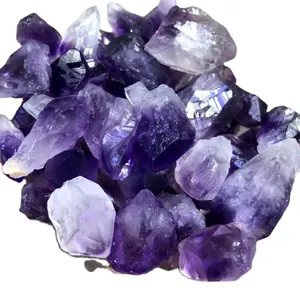 Boa qualidade natural cru ametista quartzo uncut cristal gemas para os preços do atacado