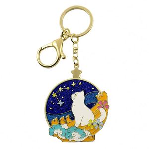 Porte-clés en métal personnalisé, rotatif, avec paillettes, anime, dessin animé, émail doux, cadeaux originaux avec logo de marque - Product Image 1