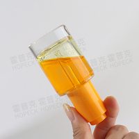 HOPECK Bouteille transparente 15/20/30/50ml Distributeur d'huile essentielle Bouteilles en verre transparent moulé avec compte-gouttes à bouton-poussoir 20/415 et 20/420