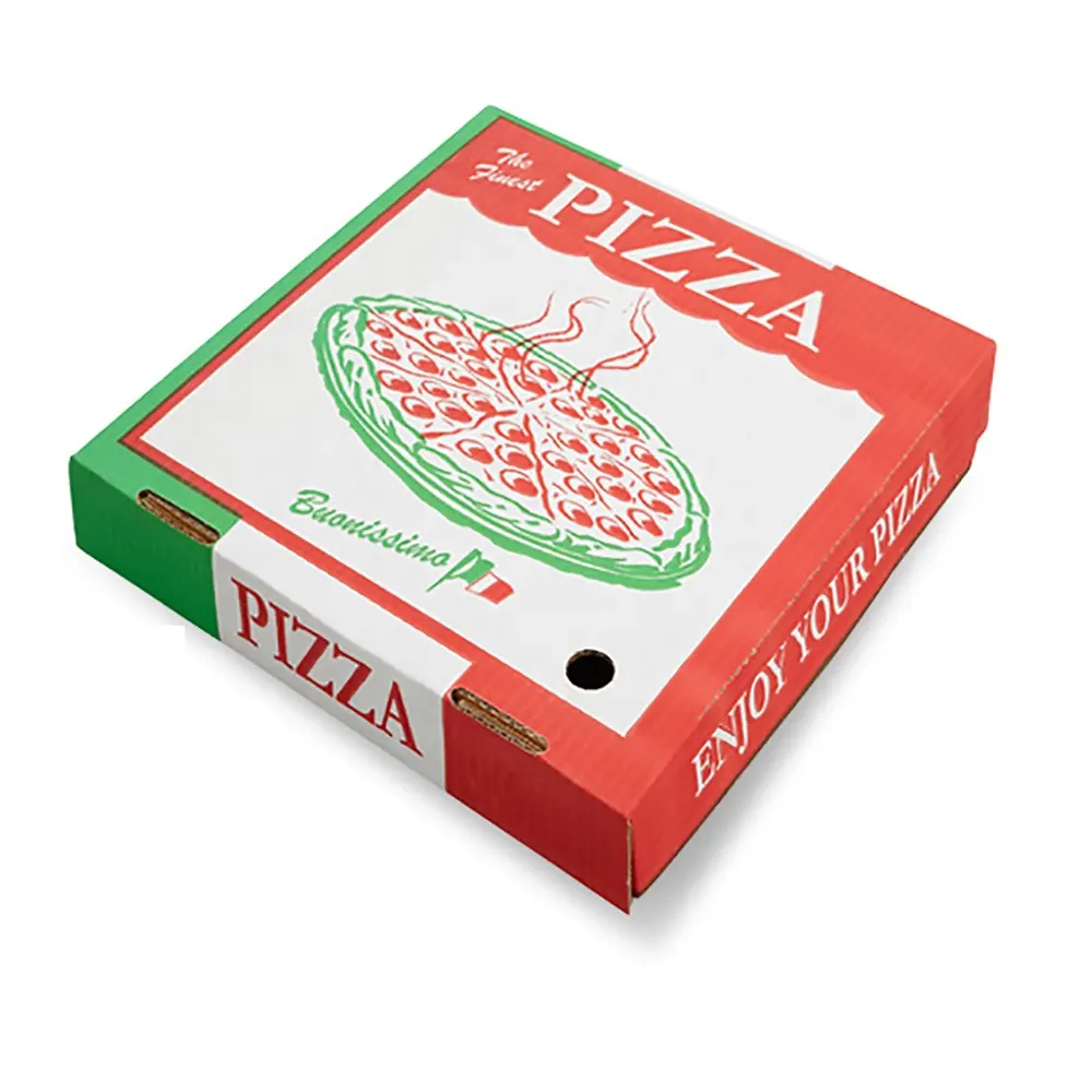 Высококачественные ломтики на заказ, простой дизайн шаблона, универсальные коробки для пиццы 6, 8, 9, 10, 12, 14, 16, 18-дюймовая коробка для пиццы, перерабатываемая
