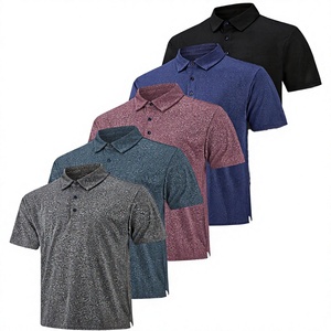Polo à manches courtes en tricot gris uni pour homme, style décontracté, coupe classique, design boutonné - Product Image 1