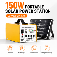 Station d'alimentation portable mini 150W 180Wh LiFePO4, générateur solaire à onde sinusoïdale pure MPPT, pour camping-car, camping, hors réseau, extérieur, maison, tente, alimentation de secours