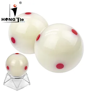 Hongjie bilhar alta qualidade 52.4mm cue ball resina fenólica bilhar cue ball 6 pontos vermelhos cue ball