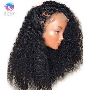 Perruque bouclée 9A pour cheveux blhairbrésiliens Perruques tressées Hthaird Cheveux brésiliens avant en dentelle pour femmes, dentelle sans colle Fhair <span class=keywords><strong>Meche</strong></span> Brown Long - Product Image 2