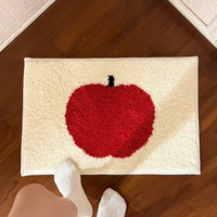 Tapis en microfibre en forme d'animal mignon, tapis moelleux en peluche ours de dessin animé, antidérapant, lavable, imperméable, tapis pour chambre d'enfant, décoration de la maison