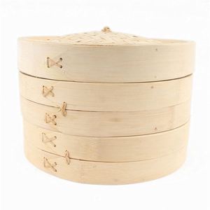 Configuration du cuiseur vapeur en bambou pour dim sum porte-bonheur, idéal pour la préparation de boulettes maison, meilleur prix, panier inclus - Product Image 4
