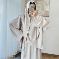 Nouvel ensemble deux pièces pour femmes musulmanes du Moyen-Orient, Dubaï : Abaya unie à capuche et jupe longue maxi