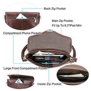 Borsa a <span class=keywords><strong>tracolla</strong></span> da <span class=keywords><strong>uomo</strong></span> in pelle di vacchetta di alta qualità borsa a <span class=keywords><strong>tracolla</strong></span> antifurto per 8.3 ''Ipad in pelle conciata al vegetale <span class=keywords><strong>pochette</strong></span> da <span class=keywords><strong>uomo</strong></span> - Product Image 3