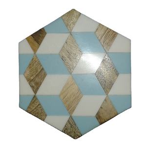 BOHO cuisine Table décor Table sous-verres tapis ensemble tissé napperon bureau café salle à manger personnalisé en plein air mariage sous-verre en bois - Product Image 1