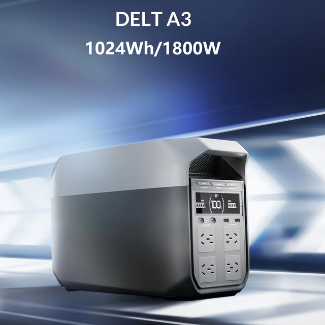 From Stock Ecoflow DELTA3 1024Wh/1800W Portable Outdoor Camping Power Station for Campsite Trip,Backup Power for Family Outdoor